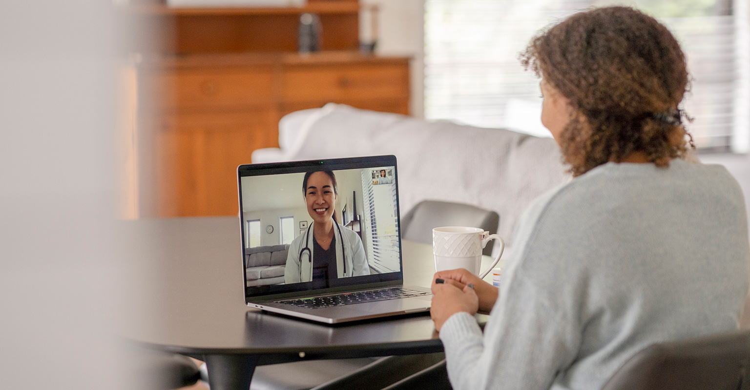 woman on virtual doctor's appointment