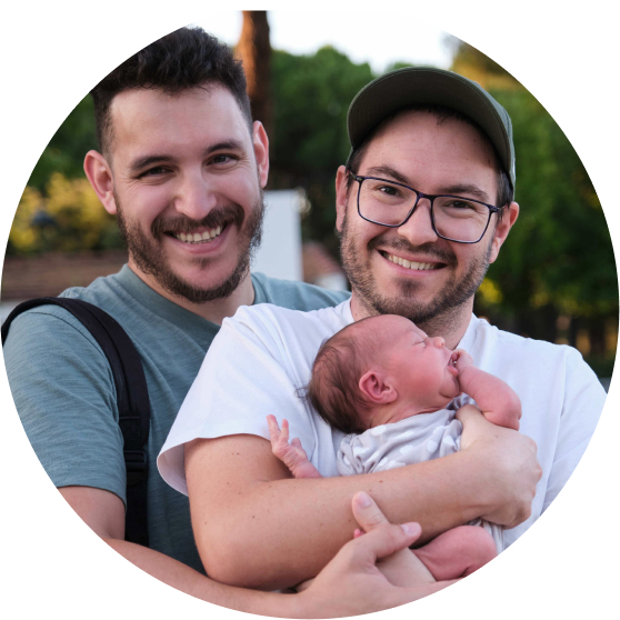 gay male couple with their baby