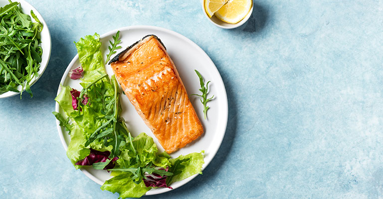 salmon and vegetables