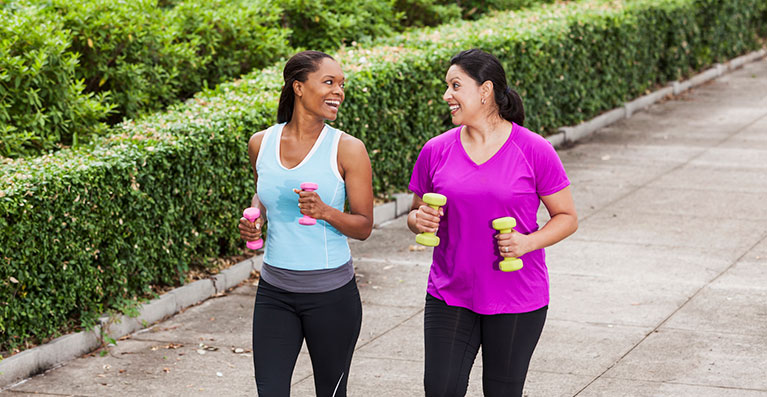 two women jogging