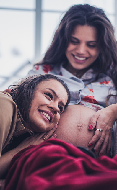 happy pregnant couple