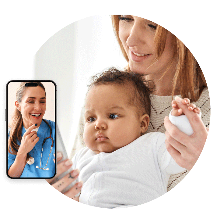 mom and baby receiving support