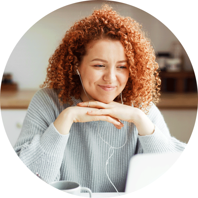 woman receiving support online